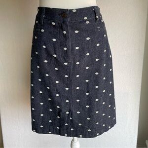 Talbots Polka Dot Denim Jean Skirt, Size 12WP